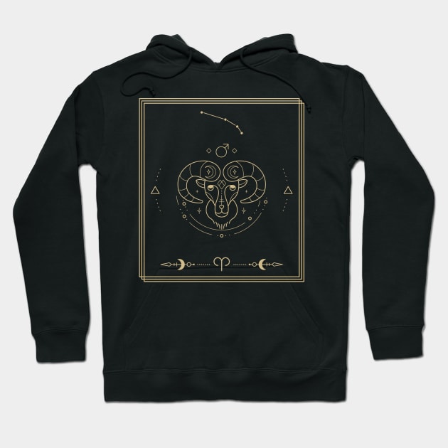 Signs of the zodiac symbol Aries. Hoodie by choiyoojin